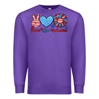 Purple peace love america Premium Sweatshirt - HRA Design Shop