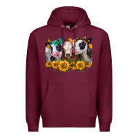 Burgundy sunflower heifers Premium Hoodie - Jasminsmagicworld