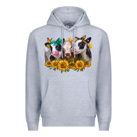 Heather Grey sunflower heifers Premium Hoodie - Jasminsmagicworld