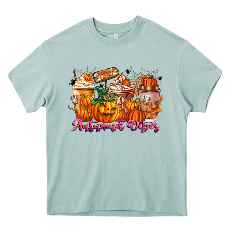 Thanks A Latte Autumn Vibes Heavy Core Tee by CowhideDigitalArt | Teevron