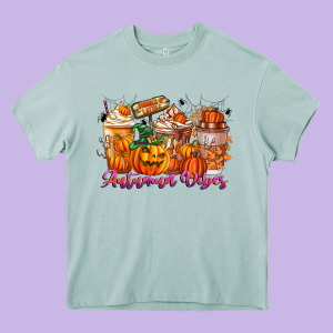 Thanks A Latte Autumn Vibes Heavy Core Tee Designed By Cowhidedigitalart