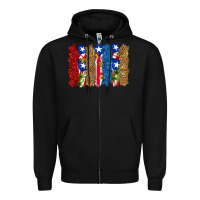 Black puerto rico republic brushstrokes Zipper Hoodie - RanaPortraitStore