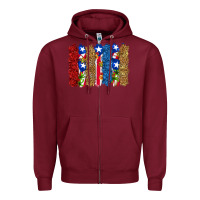 Burgundy puerto rico republic brushstrokes Zipper Hoodie - RanaPortraitStore