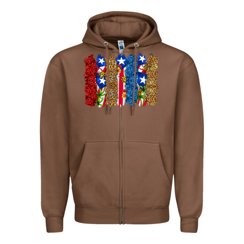 Puerto Rico Republic Brushstrokes Zipper Hoodie by RanaPortraitStore | Teevron