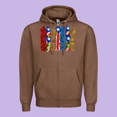 Zipper Hoodie puerto rico republic brushstrokes