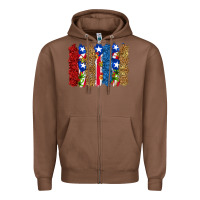 Chestnut puerto rico republic brushstrokes Zipper Hoodie - RanaPortraitStore
