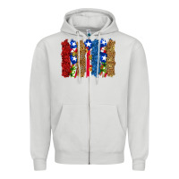 Dove Grey puerto rico republic brushstrokes Zipper Hoodie - RanaPortraitStore