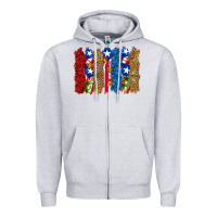 Heather Grey puerto rico republic brushstrokes Zipper Hoodie - RanaPortraitStore