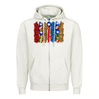 Oatmeal Heather puerto rico republic brushstrokes Zipper Hoodie - RanaPortraitStore