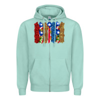 Seafoam puerto rico republic brushstrokes Zipper Hoodie - RanaPortraitStore