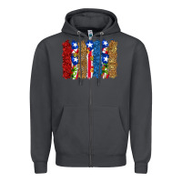 Smoke puerto rico republic brushstrokes Zipper Hoodie - RanaPortraitStore