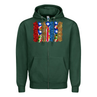 Sports Green puerto rico republic brushstrokes Zipper Hoodie - RanaPortraitStore