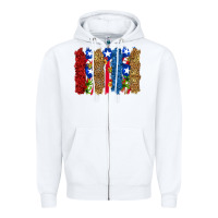 White puerto rico republic brushstrokes Zipper Hoodie - RanaPortraitStore