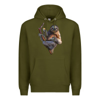 Army Green Sloth Premium Hoodie - LillyAllenDesigns