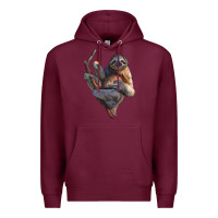 Burgundy Sloth Premium Hoodie - LillyAllenDesigns