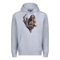 Heather Grey Sloth Premium Hoodie - LillyAllenDesigns