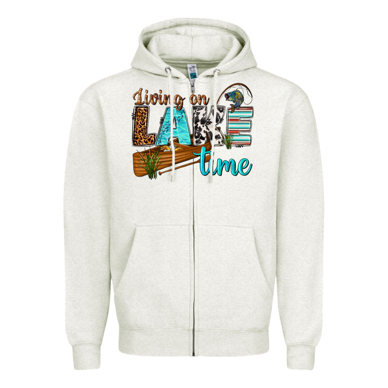 Living On Lake Time Zipper Hoodie by texasbilliewilder | Teevron