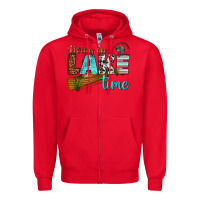 Red living on lake time Zipper Hoodie - texasbilliewilder