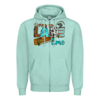 Seafoam living on lake time Zipper Hoodie - texasbilliewilder