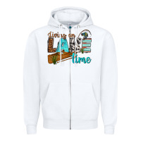 White living on lake time Zipper Hoodie - texasbilliewilder