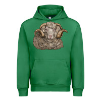 Emerald merino wool sheep head Urban Hoodie - LillyAllenDesigns
