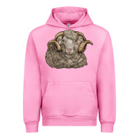 Fuchsia Pink merino wool sheep head Urban Hoodie - LillyAllenDesigns