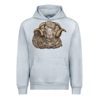 Heather Grey merino wool sheep head Urban Hoodie - LillyAllenDesigns
