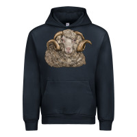 Navy merino wool sheep head Urban Hoodie - LillyAllenDesigns
