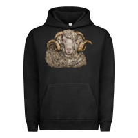 Pigment Black merino wool sheep head Urban Hoodie - LillyAllenDesigns