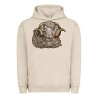 Pigment French Oak merino wool sheep head Urban Hoodie - LillyAllenDesigns
