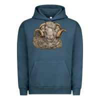 Pigment Midnight Navy merino wool sheep head Urban Hoodie - LillyAllenDesigns