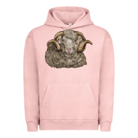 Pigment Salmon merino wool sheep head Urban Hoodie - LillyAllenDesigns