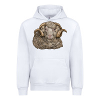 White merino wool sheep head Urban Hoodie - LillyAllenDesigns