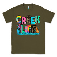 Army Green creek life kayaking Classic Tee - Zillion Design Studio