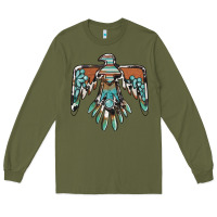 Army Green thunderbird with gemstone Long Sleeve Tee - BarkalooDesign