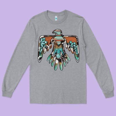 Thunderbird With Gemstone Long Sleeve Tee Designed By Barkaloodesign