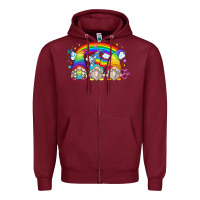 Burgundy lgbt gnomes Zipper Hoodie - Zillion Design Studio
