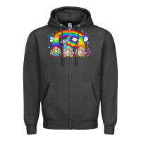 Charcoal Heather lgbt gnomes Zipper Hoodie - Zillion Design Studio