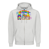 Dove Grey lgbt gnomes Zipper Hoodie - Zillion Design Studio