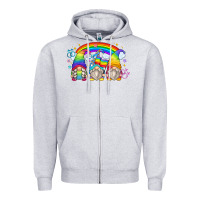 Heather Grey lgbt gnomes Zipper Hoodie - Zillion Design Studio