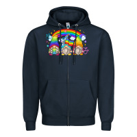 Navy lgbt gnomes Zipper Hoodie - Zillion Design Studio