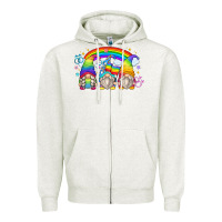 Oatmeal Heather lgbt gnomes Zipper Hoodie - Zillion Design Studio