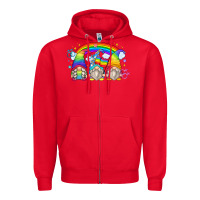 Red lgbt gnomes Zipper Hoodie - Zillion Design Studio