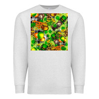 Oatmeal Heather St. Patrick's Donkey With Shamrock Seamless Premium Sweatshirt - FaDigitalArtStudio
