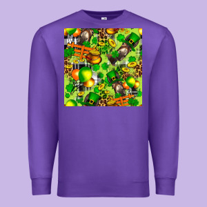 St. Patrick's Donkey With Shamrock Seamless Premium Sweatshirt Designed By Fadigitalartstudio