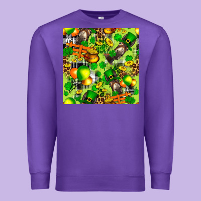 St. Patrick's Donkey With Shamrock Seamless Premium Sweatshirt Designed By Fadigitalartstudio