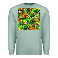 Seafoam St. Patrick's Donkey With Shamrock Seamless Premium Sweatshirt - FaDigitalArtStudio