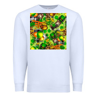 White St. Patrick's Donkey With Shamrock Seamless Premium Sweatshirt - FaDigitalArtStudio