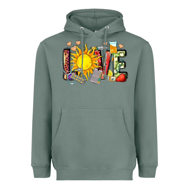 Love Summer Nurse Heavyweight Hoodie by Zillion Design Studio | Teevron