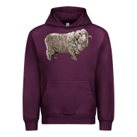 Mauve Wine rambouillet sheep Urban Hoodie - LillyAllenDesigns